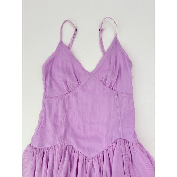 Abercrombie & Fitch purple drop waist ruffle mini dress - size small - Picture 3 of 5